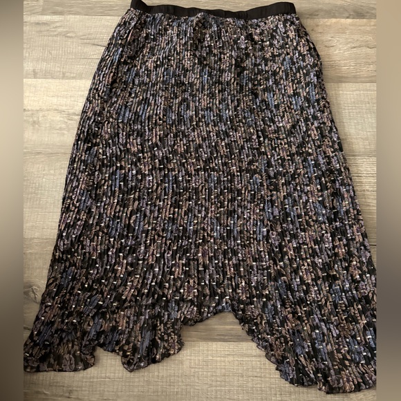 Matilda Jane Good Hart GH Wimberley Pleated Paisley Midi skirt sz  medium WSK56 - Picture 3 of 4